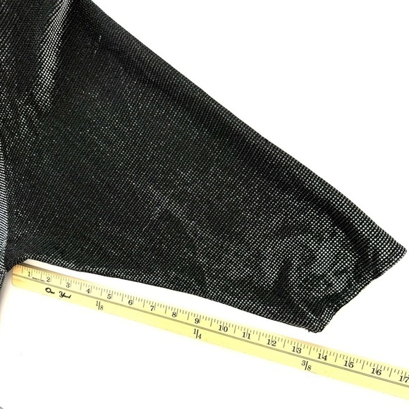 Vintage Joni Blair of California Sz L Silver Metallic Open Front Cardigan Top - Picture 12 of 14